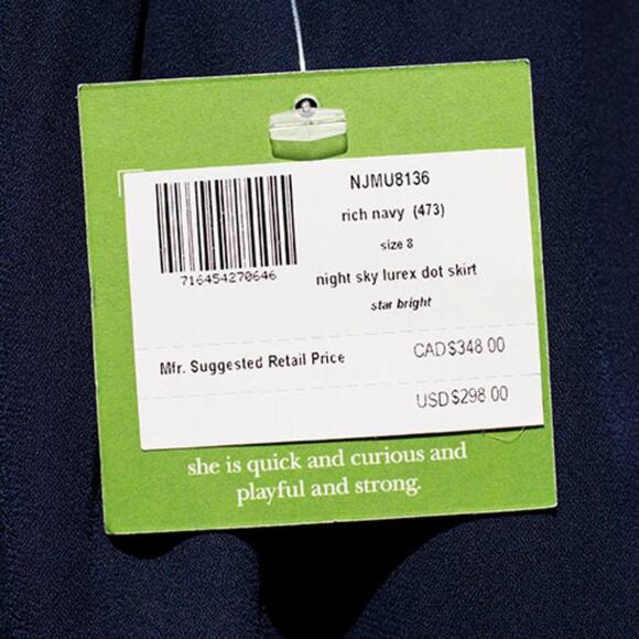 Kate Spade Night Sky Dot Skirt Rich Navy Size 8 - Picture 12 of 12